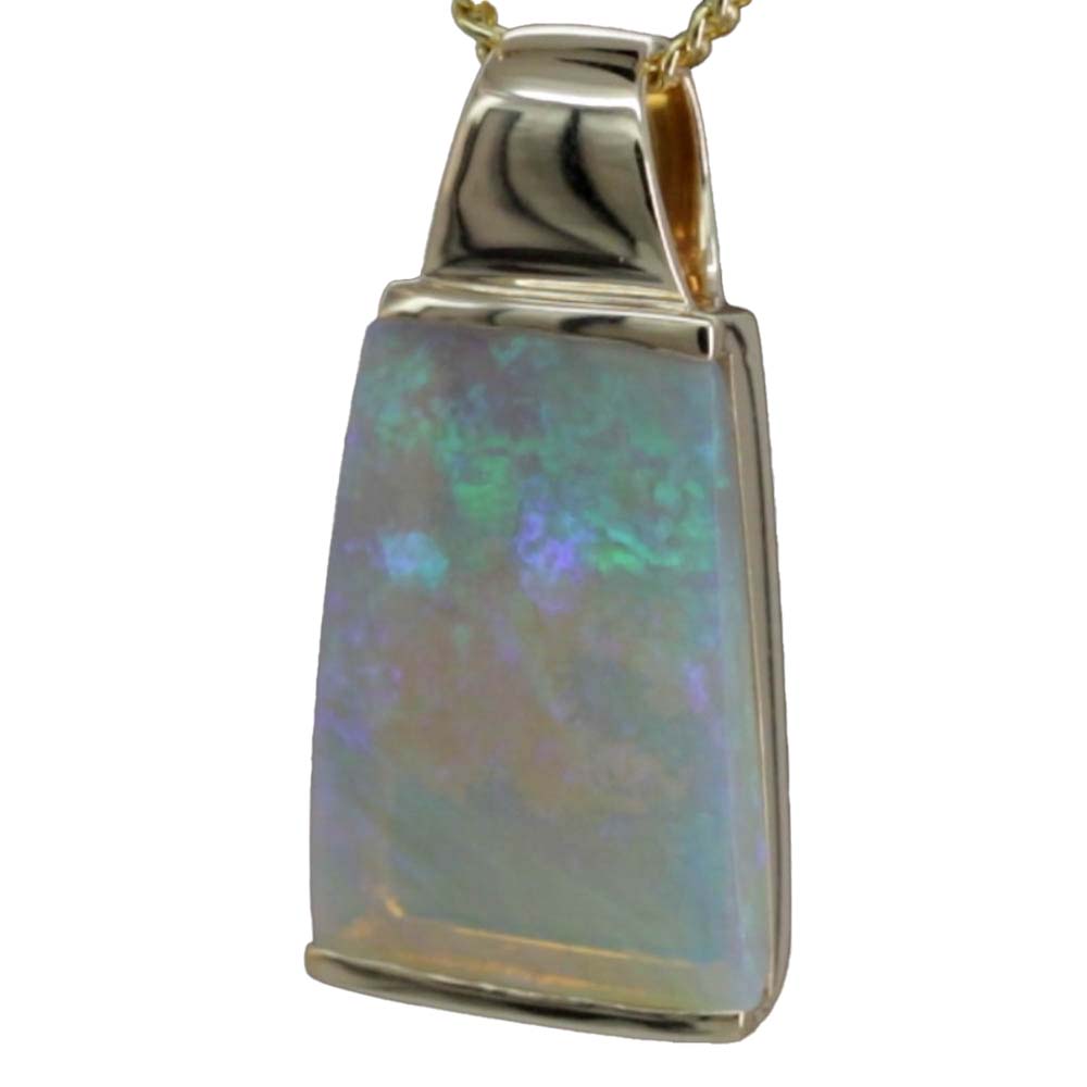 Australian Crystal Opal Sterling Silver Rhodium Plated Pendant - Pen903